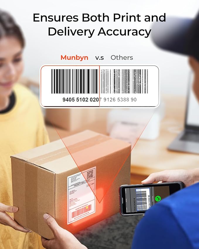 MUNBYN Bluetooth Thermal Label Printer RealWriter RW402B, 4x6 Shipping Label Printer for Small Business, Compatible with Android, iPhone and Windows, Mac, Chromebook