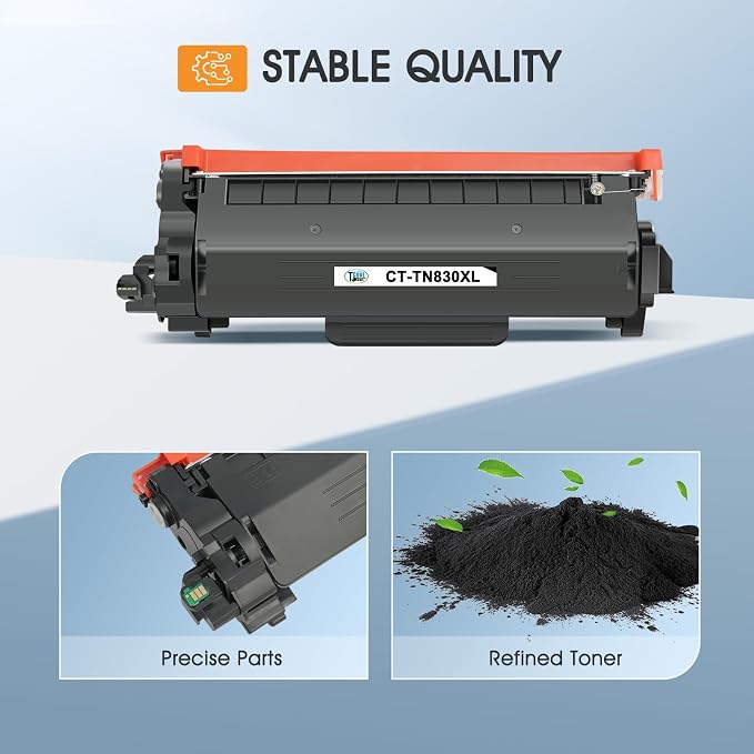TN830 TN830XL 830XL Toner for Brother Printer TN 830 XL TN830 XL/V/R Replacement for Brother TN-830 TN-830XL Cartridge DCP-L2640DW HL-L2460DW MFC-L2820DW HL-L2405W HL-L2400D High Yield 4 Pack Black