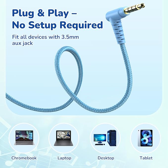 AILIHEN Classroom Headphones Kids Headphones for K-12 School Class Sets (20 Pack), On-Ear Premium Student Durable Bulk Headphones - 93dB Volume Limited, 3.5mm Jack for Chromebooks Laptop Computer