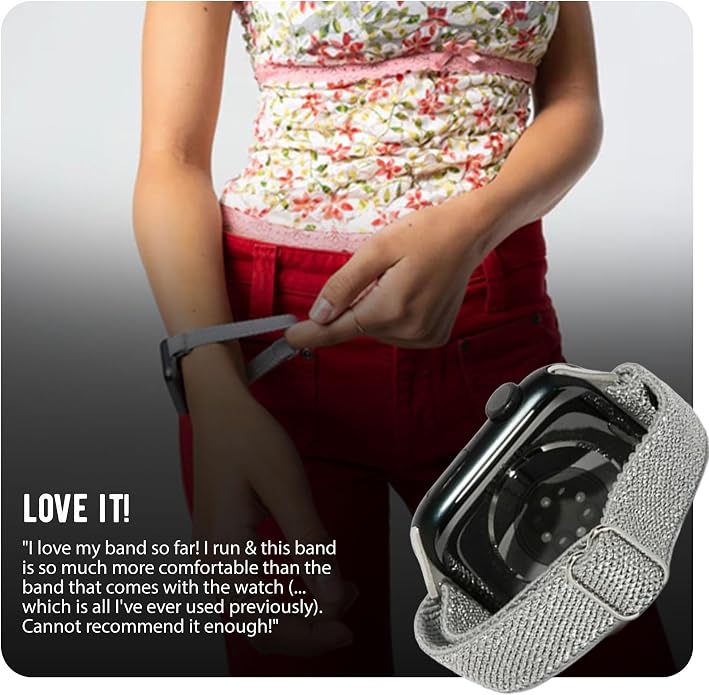 Braxley Bands for Apple Watches - Stretchy and Washable - Adjustable with Apple Watch Bands for Women & Men - Compatible with Apple Watch Series SE Ultra 9 8 7 6 5 4 3 2 1