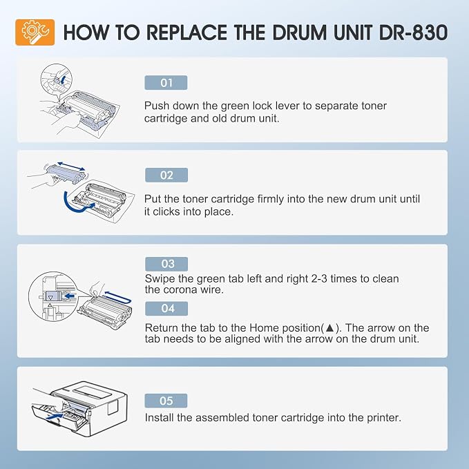 DR830 Drum Unit DR-830 Compatible for DR830 Drum Unit Brother DR 830 DR-830 for HL-L2405W DCP-L2640DW HL-L2400D HL-L2460DW HL-L2460DWXL HL-L2865DW HL-L2480DW MFC-L2807DW Printer (2-Pack，Not Toner)