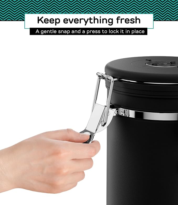 Coffee Gator Coffee Canister -22oz Airtight Stainless Steel and Coffee Scale 0.1 Precision with Timer