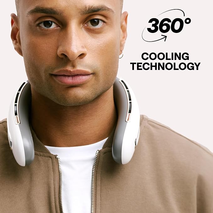 Personal Neck Fan – Rechargeable 4000 mAH – Portable Fan Necklace for Travel, Gym, Office – Wearable Air Conditioner – Unique Gifts for Men & Women (2)
