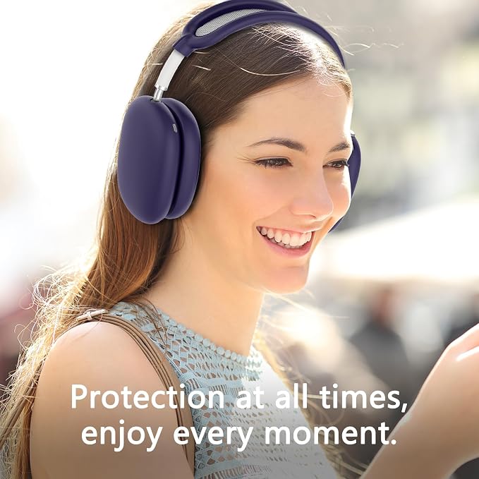 Silicone Case Cover for AirPods Max Headphones, Ear Pad Case Cover/Ear Cups Cover/Headband Cover for AirPods Max 2/1 (2026/2024/2020)(USB-C/Lightning), Accessories for Apple AirPods Max 2, Dark Purple