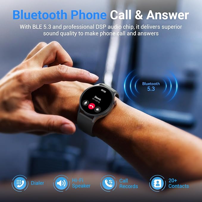 Fitpolo Smart Watch for Men Women,1.3" AMOLED Touchscreen Fitness Tracker, Make/Answer Calls, Heart Rate SpO2 Monitor, 3ATM Waterproof, Sleep & Activity Tracking Smartwatch for Android Phones iPhone