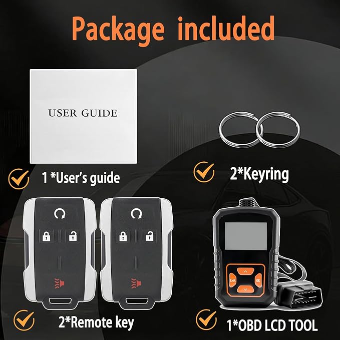 DIY Key Fob Kit Replacement for 2014 2015 2016 2017 2018 Chevy Silverado 1500 2500 3500 HD GMC Sierra 2015-2020 GMC Canyon Chevy Colorado Keyless Entry M3N-32337100 with Easy OBD Tool At Home