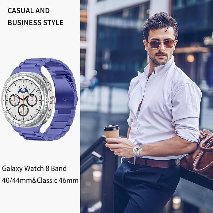 GOLDTOLUCK No Gap Stainless Steel Band Compatible with Samsung Galaxy Watch 8 7 6 5 4 Classic FE Pro Ultra 40mm 44mm 46mm 43mm 47mm 45mm 42mm Replacement Men Women Milanese Metal Elegant Casual