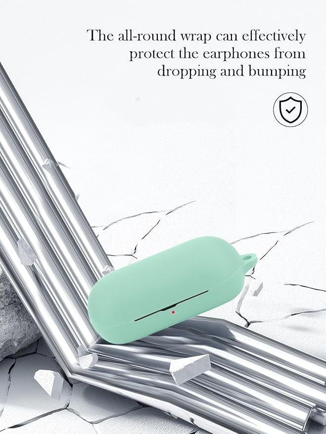 Case for Sony WF-C700N Truly Wireless Noise Canceling Earbud Headphones,Soft Protective,BOVUGAC Silicone Case Cover with Keychain & Cleaning Kit & Lanyard for WF-C700N Earbuds-Mint Green