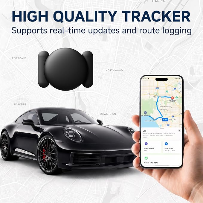 Mini Magnetic GPS Tracker for Vehicles No Subscription for iOS (1P) | Car GPS Tracker Portable GPS Tracking Device,Real-Time GPS Tracking for Kids, Car, Pets
