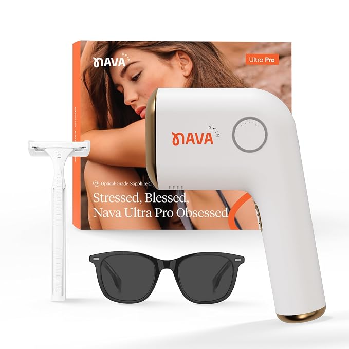 Ultra Pro IPL Laser Hair Removal Device for Women & Men with Painless Sapphire Ice-Cooling Tech, Auto & Manual Modes, 5 Intensity Levels, for Face, Legs, Armpits, Hands & Bikini Line