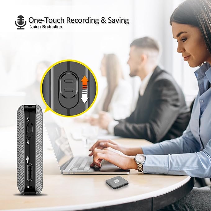 64GB Voice Recorder, Leather Design Recording Device with Playback&MP3 Play,AI Recorder Voice Capacity of Large Capacity Storage with Lectures Meetings Interviews Class.(Grey-64GB)