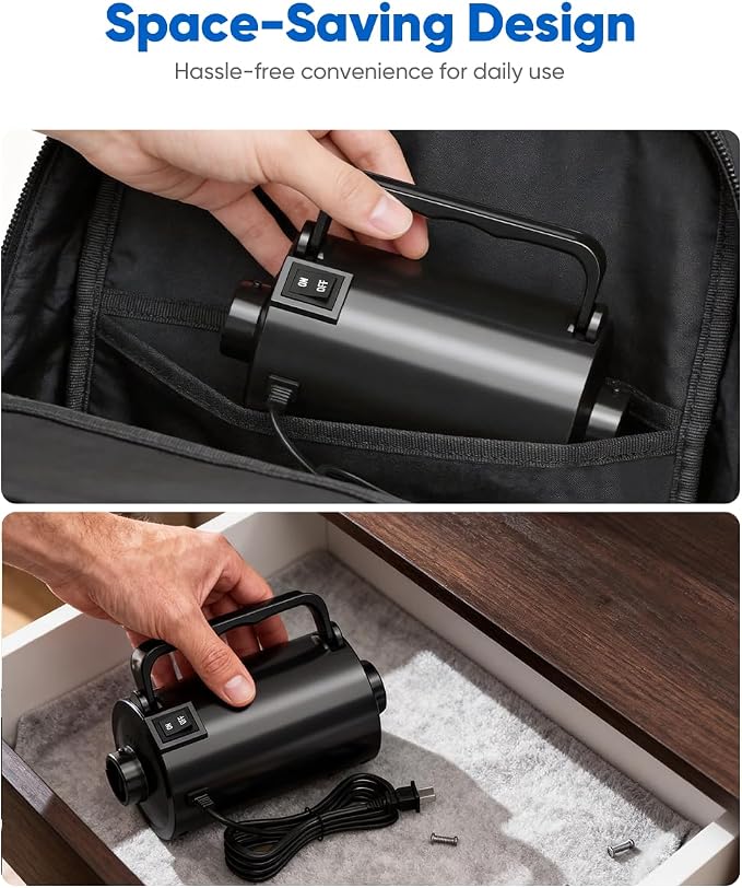 Electric Air Pump with Hose for Inflatables, High Power Inflator Deflator Blow Up Pump with 6 Nozzles, Pool Toy Float Pump for Pool Floats, Air Mattress, Toys, Gym Mat, 320W, 1.5PSI, 120V AC