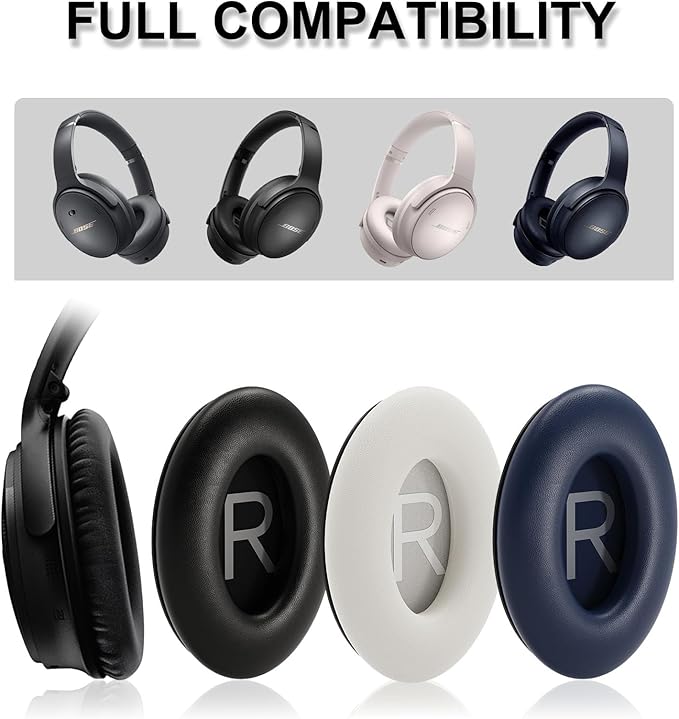Replacement Ear Pads for Bose QC45, QuietComfort 45 Noise Cancelling Headphones, Black Headphone Earpads Cushions by DR·AMIU