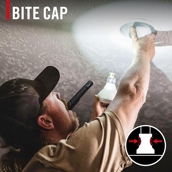 Coast XT30R 1000 Lumen Rechargeable LED Pocket Flashlight, 5 Light Modes with 2-Way Clip and Bite Caps Included