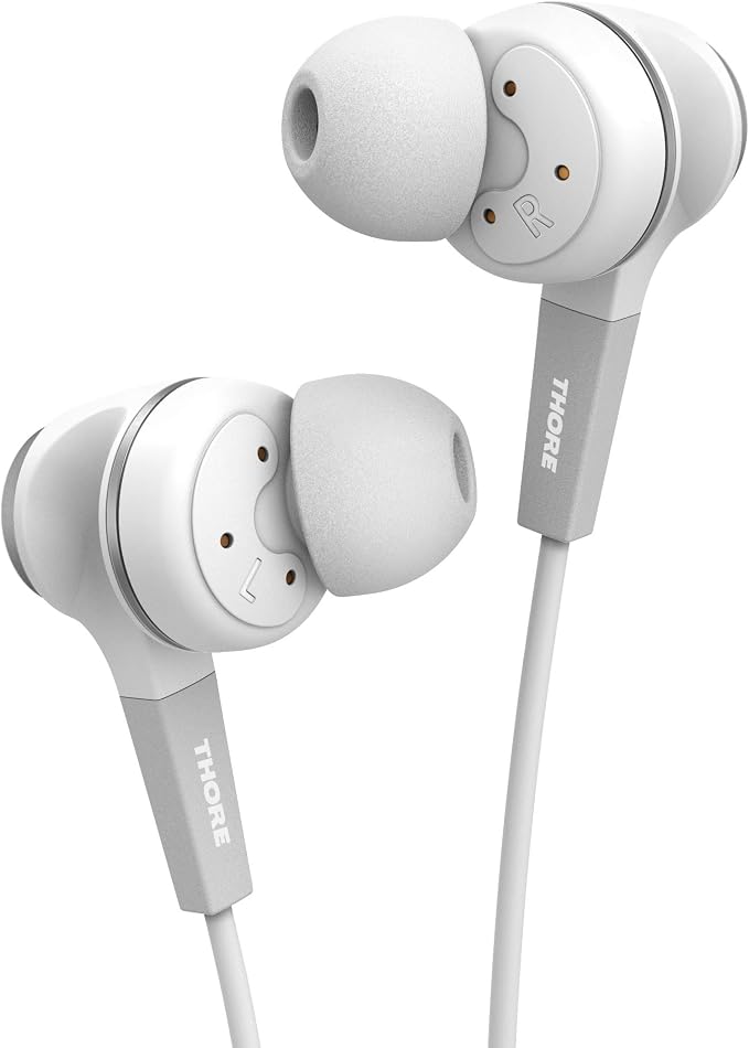 Thore iPhone Earphones (Apple MFi Certified) V120 in Ear Wired Lightning Earbuds (Sweat/Water Resistant) Headphones with Mic/Volume Remote for iPhone 12/13/14 Pro Max - White