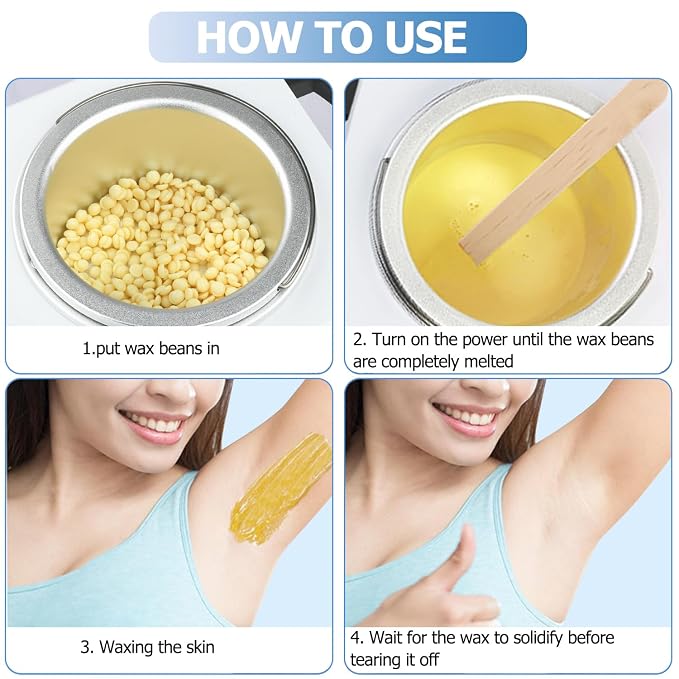 Single Wax Warmer Professional Electric wax Heater for Hair Removal- Wax Pot with 50pcs Sticks Heat up Quickly & Fahrenheit Dial, Paraffin Facial Skin Body SPA Salon Equipment