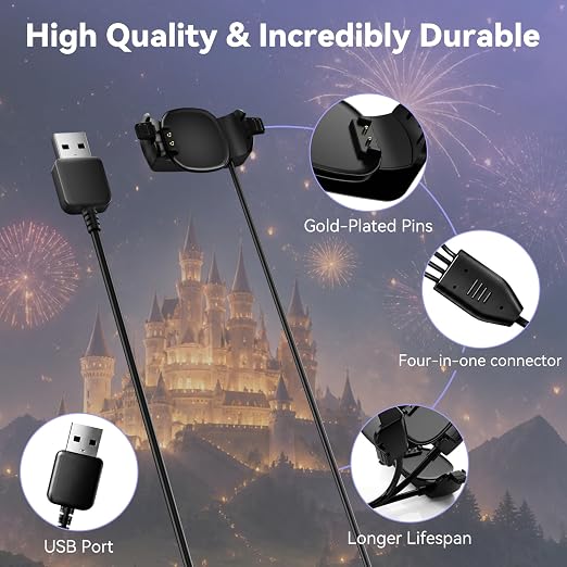 4 Port Magic Band Charger Charging Station Compatible with Disney Magic Band+ Plus, Multiple 4-in-1 MagicBand+ Charger for Multi MagicBand Plus,90 Min Full Charging for Disneyland Family Accessories