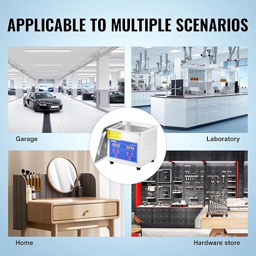 VEVOR 1.3L Professional Ultrasonic Industrial Cleaner with Digital Timer 40kHz Excellent Ultrasonic Cleaning Machine 110V for Jewelry Watch Ring Coin Diamond Eyeglasses Small Parts Cleaning