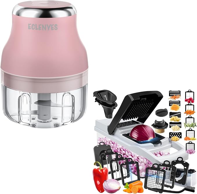 10 Blades Chopper & 100ML Garlic chopper 23-in-1 Multifunctional Kitchen Powerhouse‌