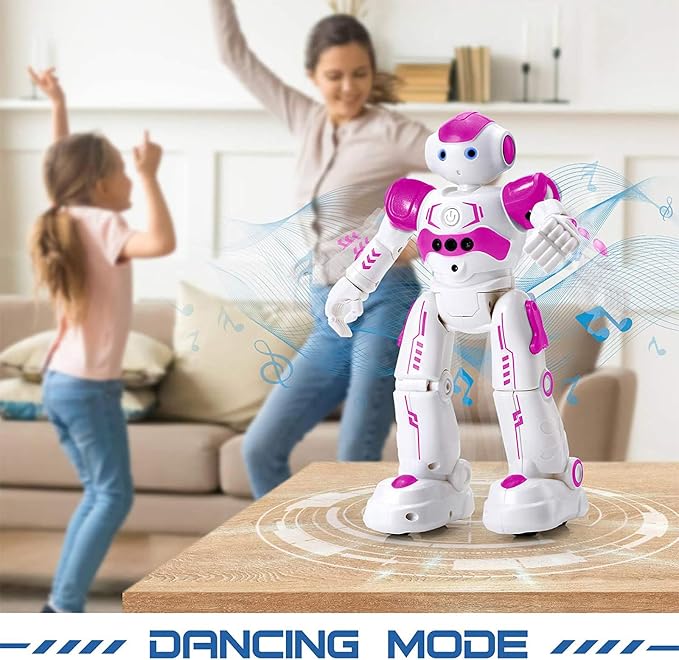 KingsDragon RC Robot Toys for Kids, Gesture & Sensing Programmable Remote Control Smart Robot for Age 3 4 5 6 7 8 Year Old Boys Girls Birthday Gift Present，Rose
