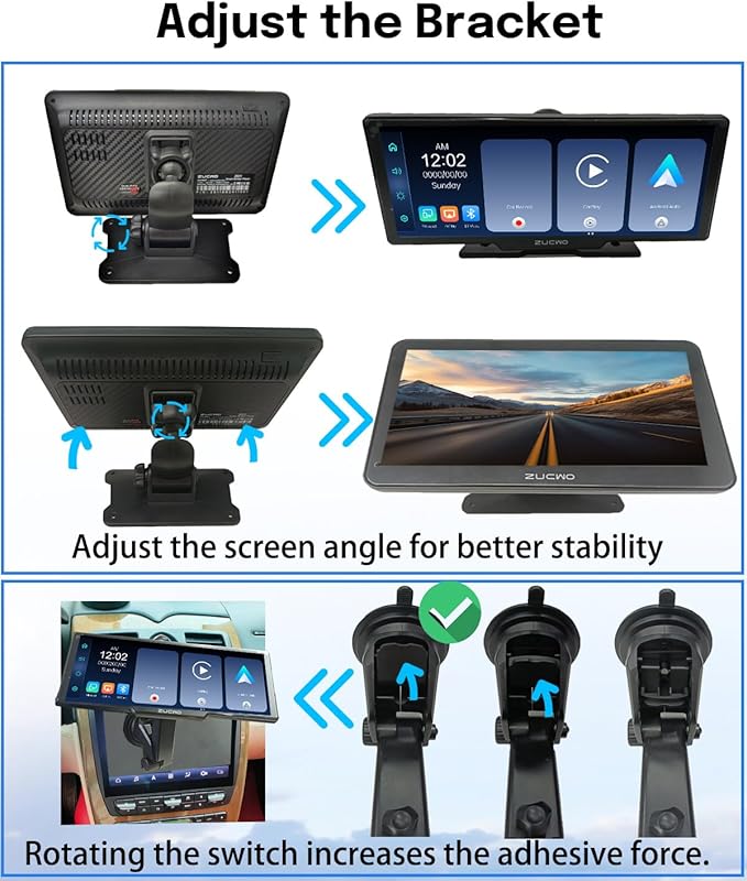 7 Inch Wireless CarPlay Screen for Car, Portable Car Stereo Touch Screen for Apple CarPlay & Android Auto with Backup Camera, Voice Control, BT Music, Navigation, Mirror Link
