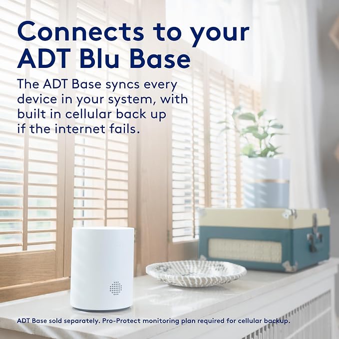 ADT Blu Outdoor Camera, 2K Video, Rechargeable Battery, Spotlight, Night Vision, Weather Resistant, Smart Detection - Compatible with ADT Blu Systems, Subscription Required