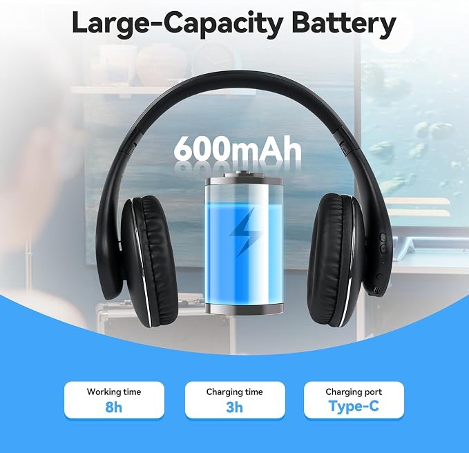 Retekess TA005P Wireless Headphones for TV Watching, TV Headphones with Transmitter, One-Touch Mute,Support AUX, RCA and Optical Input, TV Headphones Wireless for Seniors