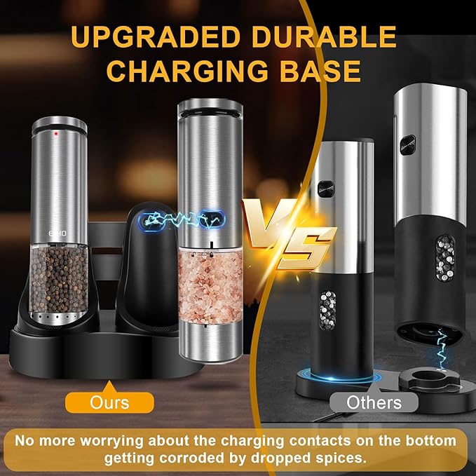 Electric Salt and Pepper Grinder Set USB Rechargeable,Wireless Bluetooth Meat Thermometer with 2 Ultra-Thin Probes,Smart Digital Food Thermometer for Grill Smoker Roast Oven, Cooking Gifts