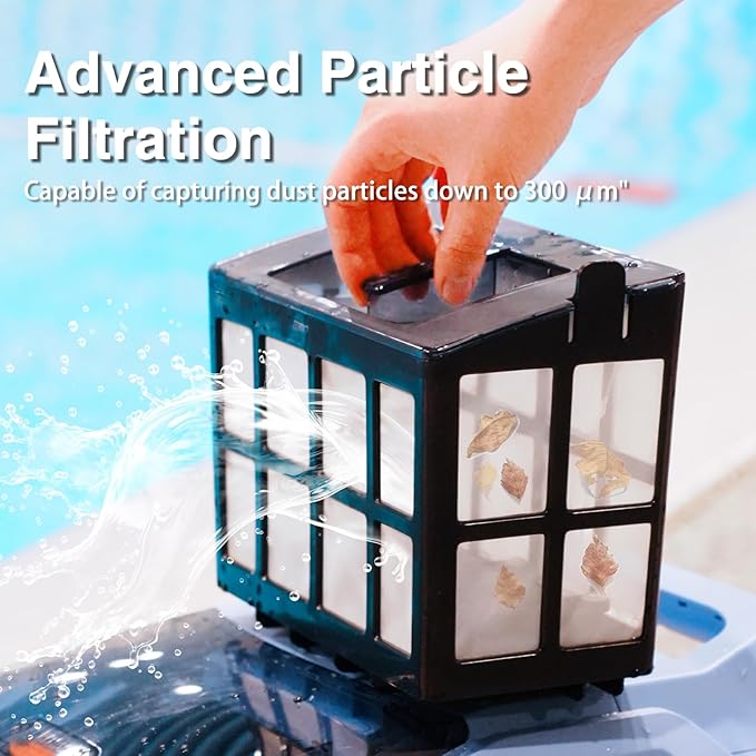 SAT20 Cordless Robotic Pool Cleaner 180 Mins Runtime Auto Vacuum Up to 2000 Sq.ft for Above Ground Pools IPX8 Waterproof LED Indicator Cleans Floor & Wall Not for Sharp Steps or Raised Drains