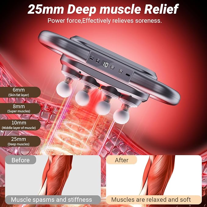 16-Head Massage Gun,2026 Upgrade Deep Tissue Percussion Massager with 9 Modes 9 Intensities, Muscle Tension Release Electric Massage Tools for Back,Shoulders,Legs,Fathers Day Gift