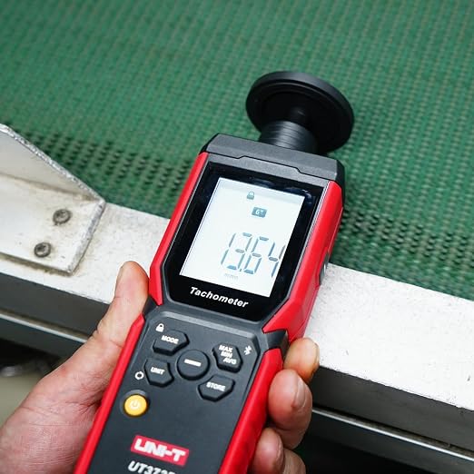 UNI-T UT372D Digital Tachometer,Contact & Non-Contact RPM Meter 1-99,999 RPMAccuracy,with Backlight, Data Hold, and Max/Min/Bluetooth Transmission Data Storage