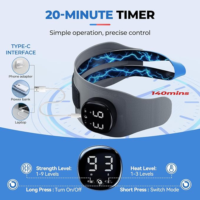 Hand Massager with Heat, Cordless Wrist Supports Brace - Relief for Carpal Tunnel, Arthritis & Tendonitis, Left/Right Hand, Gray, L