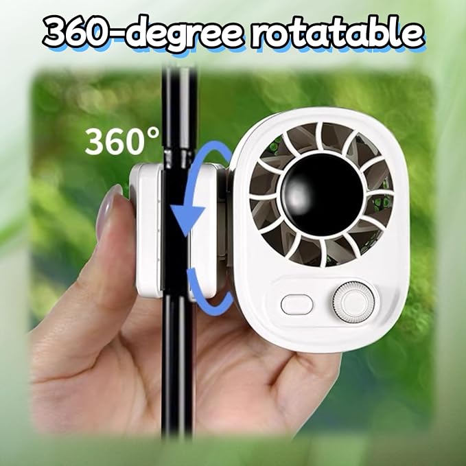 Small Clip on Fan Portable USB Mini Fan 2025 Upgrade,0-100 Speed Adjustment, Rechargeable Personal With LED Display for Umbrella,Desk,Dorm,Camping,Stroller,Golf,Gym,Beach Travel Outdoors-White