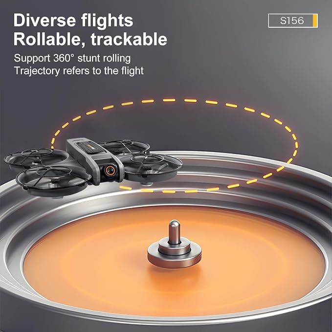 Drone With Large Screen Remote Control (4.92in) , Mini Airplane with Dual Cameras, 2 Batteries, 360° Flips, Full Propeller Guard Protection for Anti-Collision, Brushless Motor, Hovering, Quadcopter with Optical Flow Positioning, RC Helicopter for Adult...