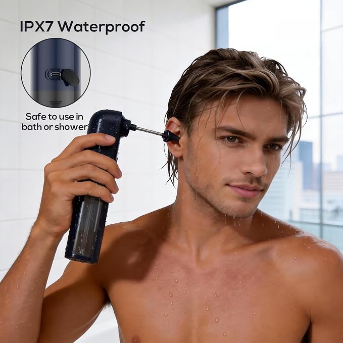 Ear Wax Removal, Ear Cleaner, Safe Ear Wax Removal Kit, 4 Modes-Ear Irrigation Flushing System, Ear Cleaning Kit - IPX7 Waterproof (Blue)