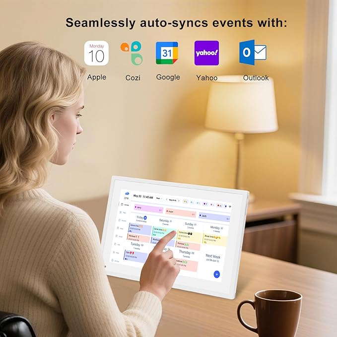 10.1 inch Wall Planner Digital Calendar & Chore Chart, Smart Touchscreen Interactive Display for Family Schedules, Hearth Display Digital Calendar, Great for Organizing Your 2026 Year