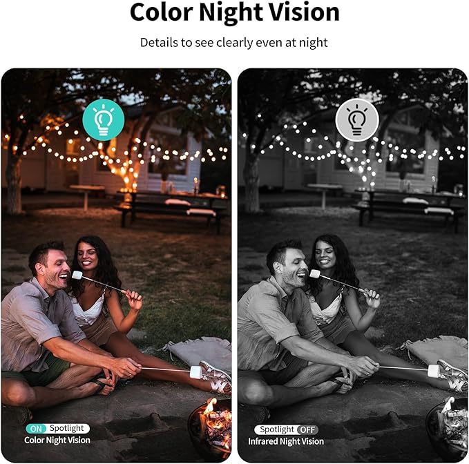 2K FHD Solar Powered Security Cameras Wireless Outdoor,WiFi Wireless Cameras,Outside Cameras for Home Security,AI Motion Detection,Color Night Vision,Spotlight,Siren Alarm,SD/Cloud Storage,4 Pack