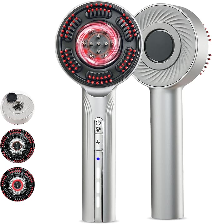 3-in-1 Hair Oil Applicator & Cordless Electric Head Massager,Electric Scalp Massager,IPX7 Waterproof, Portable Scalp Brush for Home & Travel