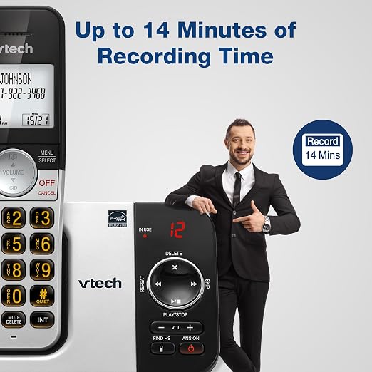 VTech Cordless Phone System with 5 Handsets — Big Buttons, Large Backlit Display, Answering Machine, DECT 6.0, Whole-Home Coverage, Intercom, Easy to Use | VG232-5