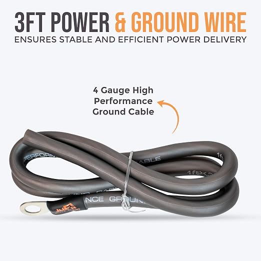 Elite Audio 4 Gauge 5-Channel Amplifier Wiring Kit, 2000W CCA Amp Install Kit – EA-PRMK4-5CH