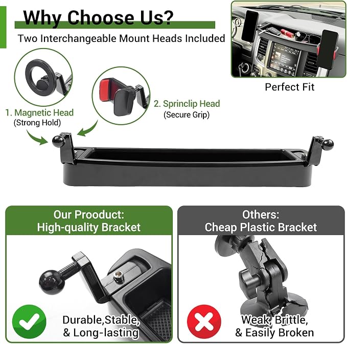 Magnetic Phone Mount Holder for 2013-2018 Dodge RAM 1500 2500 3500 & 2019-2024 RAM 1500 Classic Magnet Dash Cell Phone Cradles Adjustable Phone Stand Accessories for RAM (Without 12V Outlet)