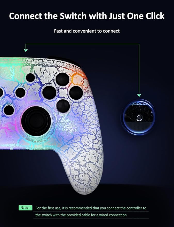 NexiGo Wireless Controller (No Deadzone) for Switch 2 and Switch, Bluetooth Controllers for Nintendo Switch with Vibration, Motion, Turbo and LED Light (Atmosphere)