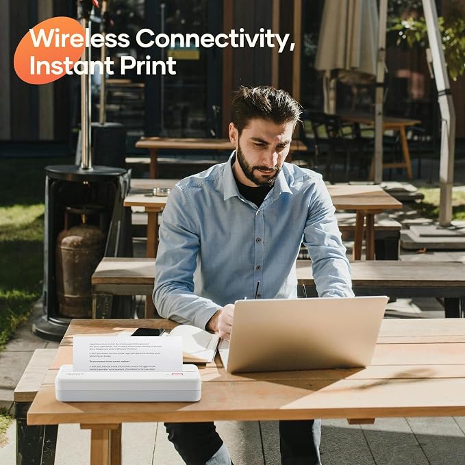 iDPRT MT890 Portable Wireless Printer with 5 Rolls Thermal Paper