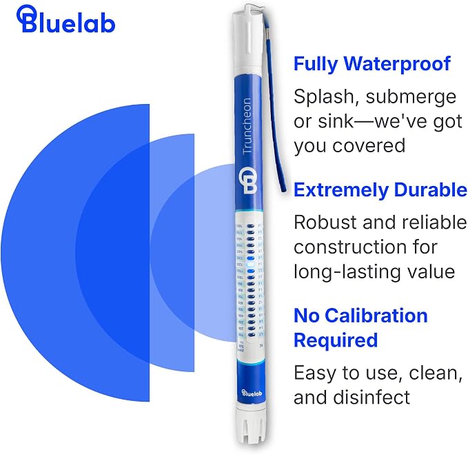 Bluelab TRUNV2 Truncheon Nutrient Meter, Digital Conductivity Tester in Water (Scales Include: EC, 500, ppm 700, CF, TDS) Tool for Hydroponic System and Indoor Plant Grow, White
