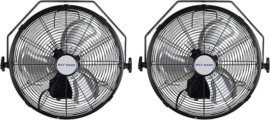 BILT HARD 3000 CFM 14 in. Outdoor Wall Mount Fan, 3-Speed Waterproof Wall Fan Industrial Grade High Velocity Outdoor Fans for Patio, Commercial, Garage, and Gazebo Use- ETL Listed, 2 Pack