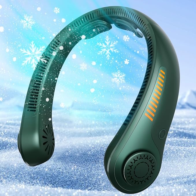 Portable Neck Fan - Rechargeable Personal Fan with Neck Support, 5000mAh, 5-Speed Quiet, Lightweight Long Lasting Bladeless Fan, Wearable Cooling Fan for Hot Flashes, Travel, Gifts for Men Women