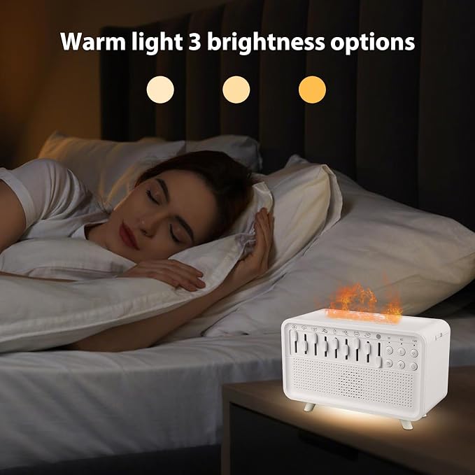 White Noise Machine with Humidifier, Essential Oil Diffuser & Bluetooth Speaker, Portable Night Light, 8 Natural Sounds Style Mixer with Auto-Off Timer for Baby, Kids, Adults, Bedroom, Office