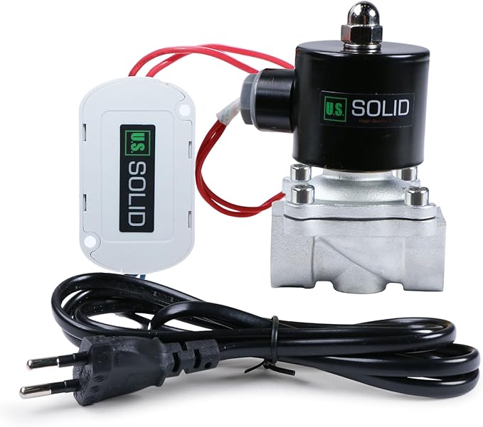 U.S. Solid Smart Solenoid Valve - 1/4 inch Wi-Fi APP-Controlled Stainless Steel Solenoid Valve, 110V AC