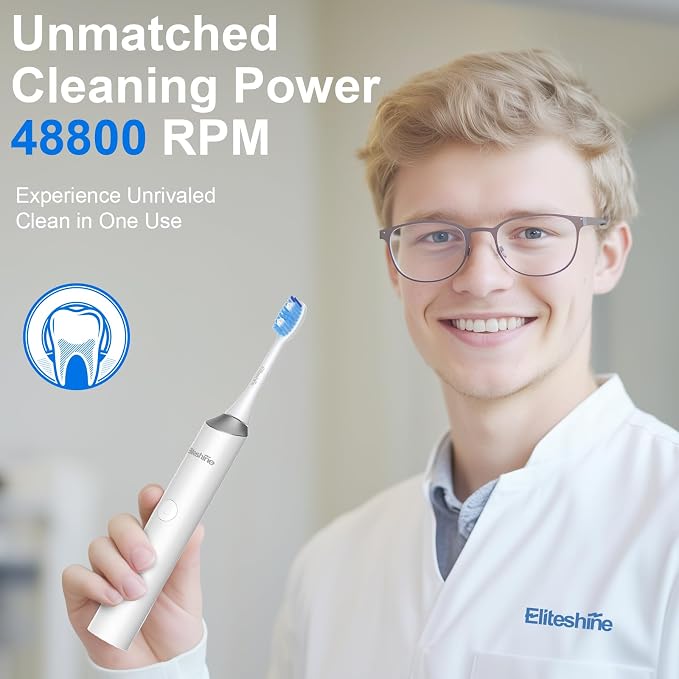 Sonic Electric Toothbrush for Adults and Teens,5+Years Battery Life, 48,800, Quiet Operation, Rechargeable,Genuine Waterproof, Operated Powered Tooth Brush,RelieveToothHealthProblems