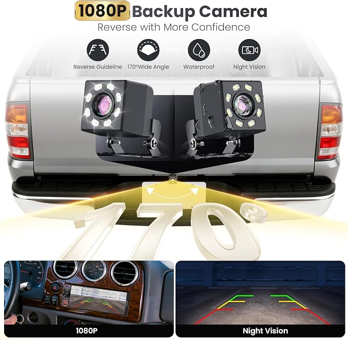 Single Din Radio Car Stereo with Apple CarPlay & Android Auto, 6.5” InCell Touchscreen Car Radio with 1080P Backup Camera, Mirror Link, Bluetooth 6.0, GPS, AM&FM, USB & Type-C Fast Charging